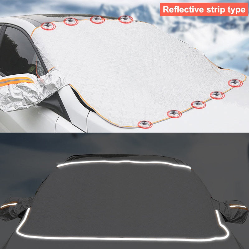 SEAMETAL 7-Layer Thicken Car Snow Cover Extra Large Car Windshield Hood Protection Cover Snowproof Anti-Frost Sunshade Protector