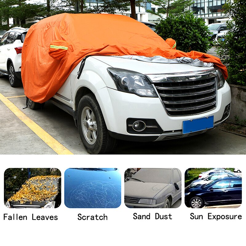 Universal Orange Car Cover Outdoor Sun Dust UV Protection Full Car Cover Waterproof Auto Protector Umbrella for BMW Audi Hyundai