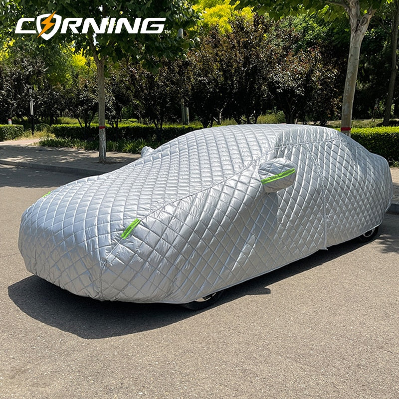 Car Cover Outdoor Cotton Thickened Protection Full Winter Car Covers Snow Cover Sunshade Waterproof Dustproof for Sedan SUV