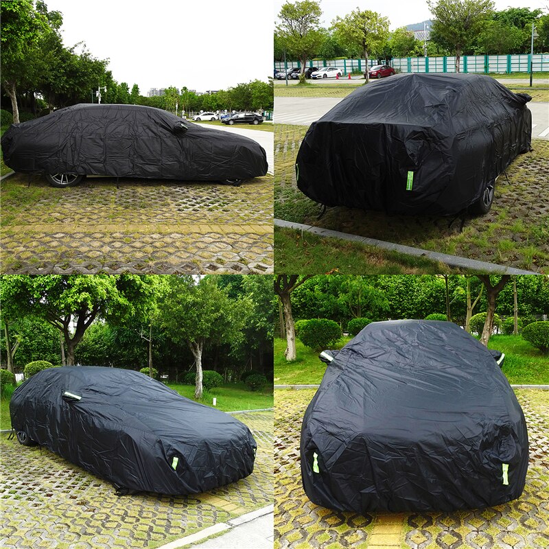X AUTOHAUX Waterproof Car Cover For Kia Rio Sedan - Outdoor Protection With Side Zipper & Reflective Strips